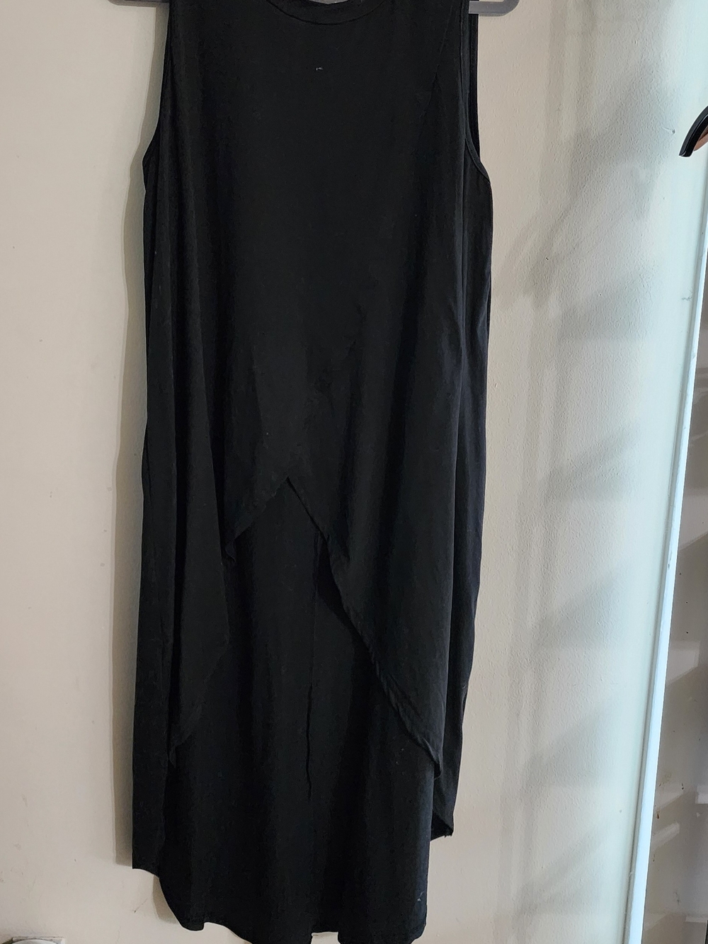 Shein Curve Black Sleeveless Cross-Front Asymmetrical Hem Tunic Top 2XL‎